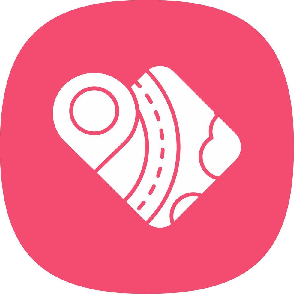 Location Glyph Curve Icon vector