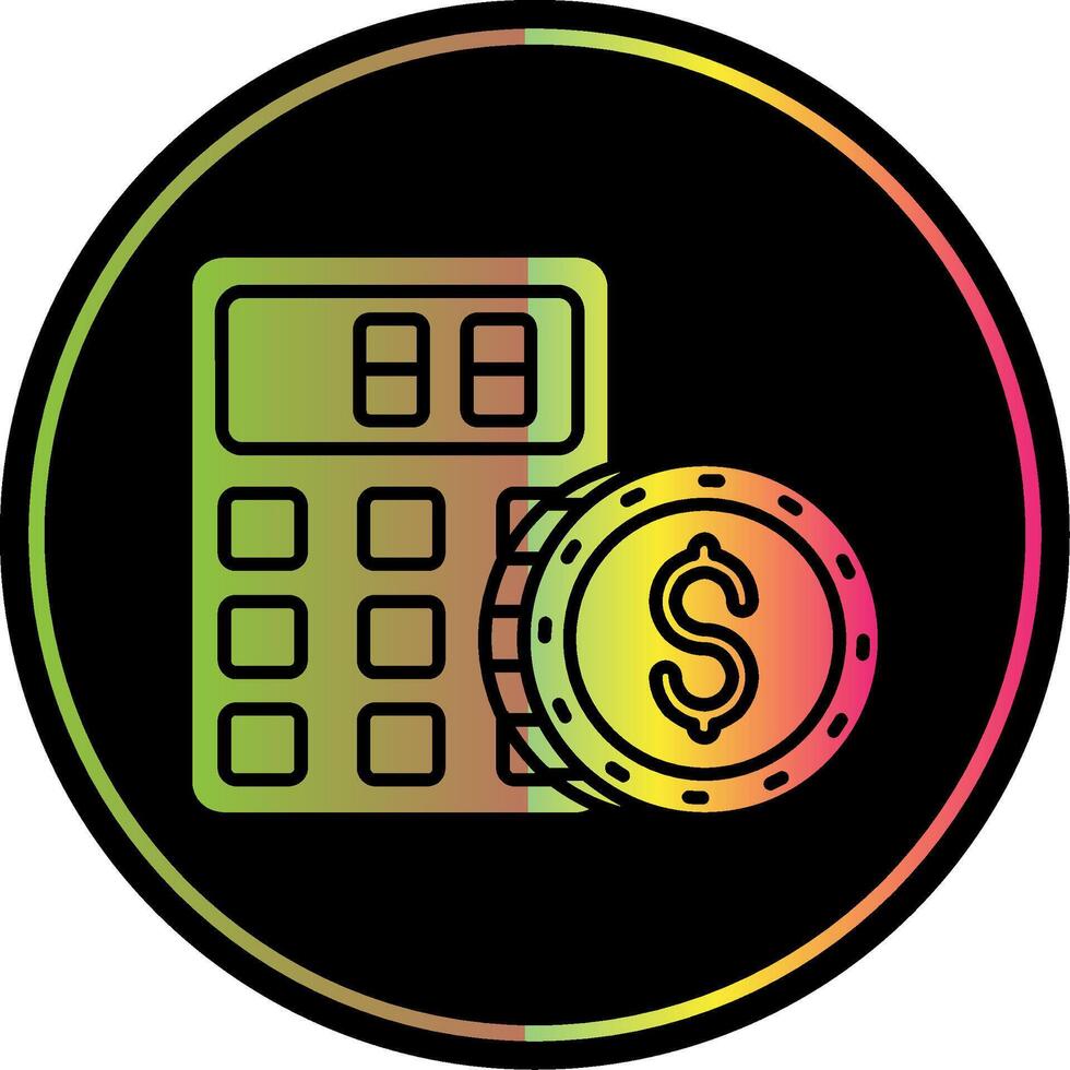 Calculator Glyph Due Color Icon vector