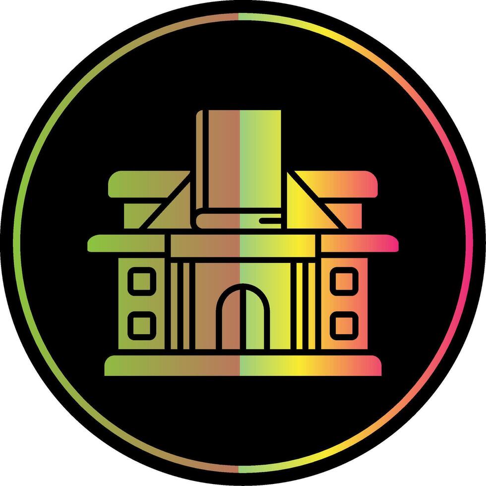 Library Glyph Due Color Icon vector