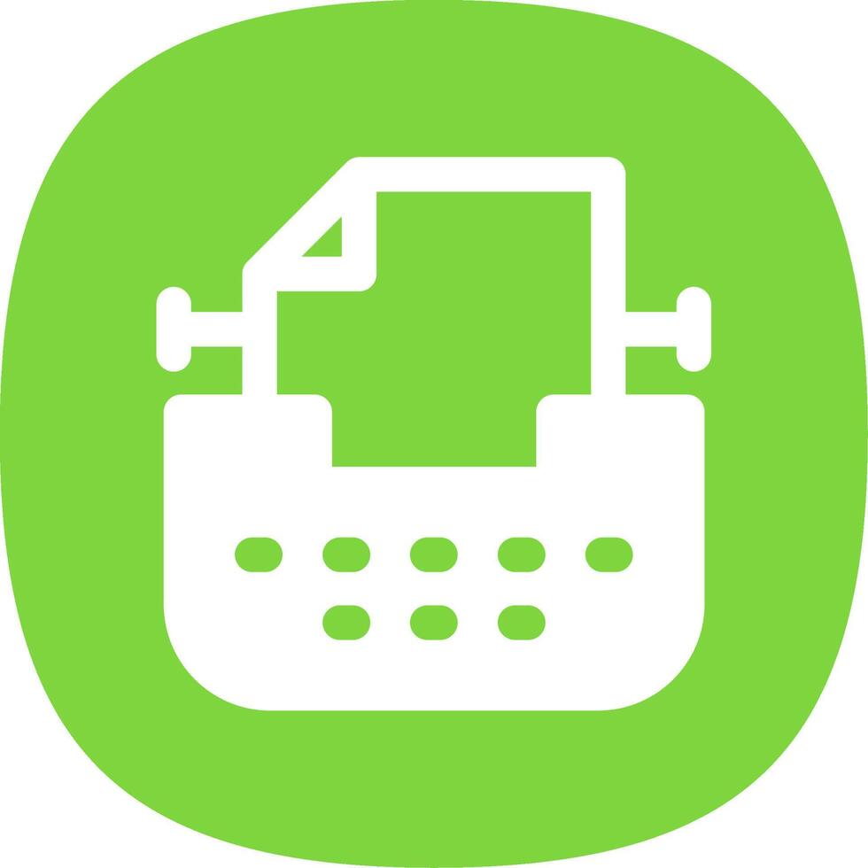 Typewriter Glyph Curve Icon vector