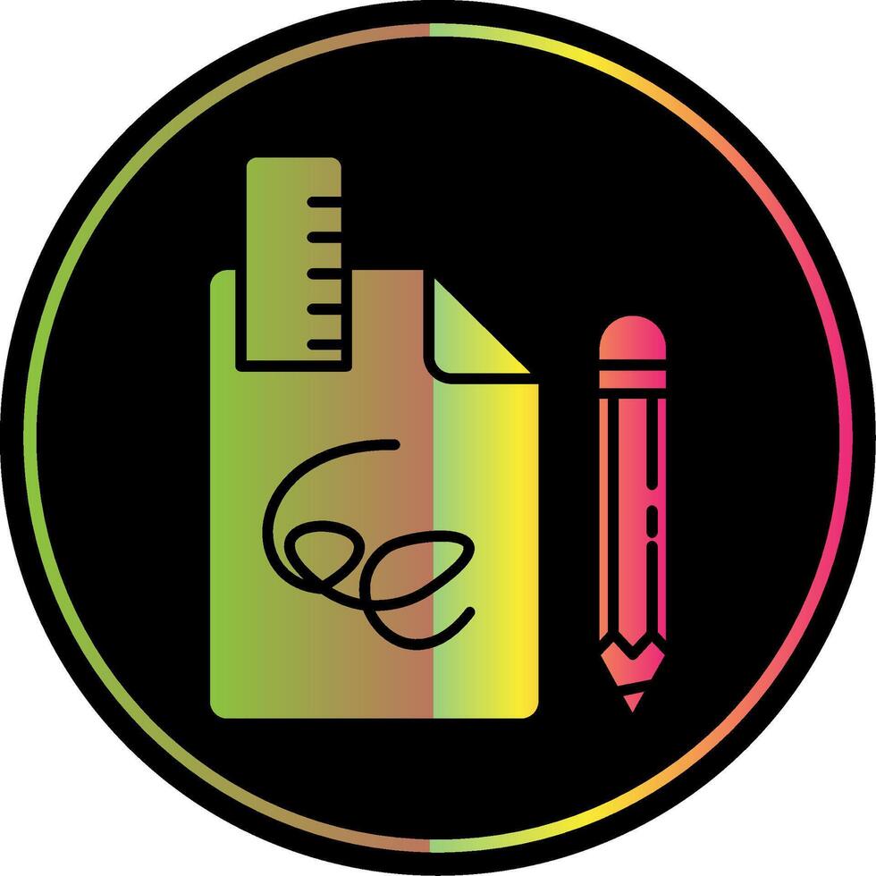 Draft Glyph Due Color Icon vector