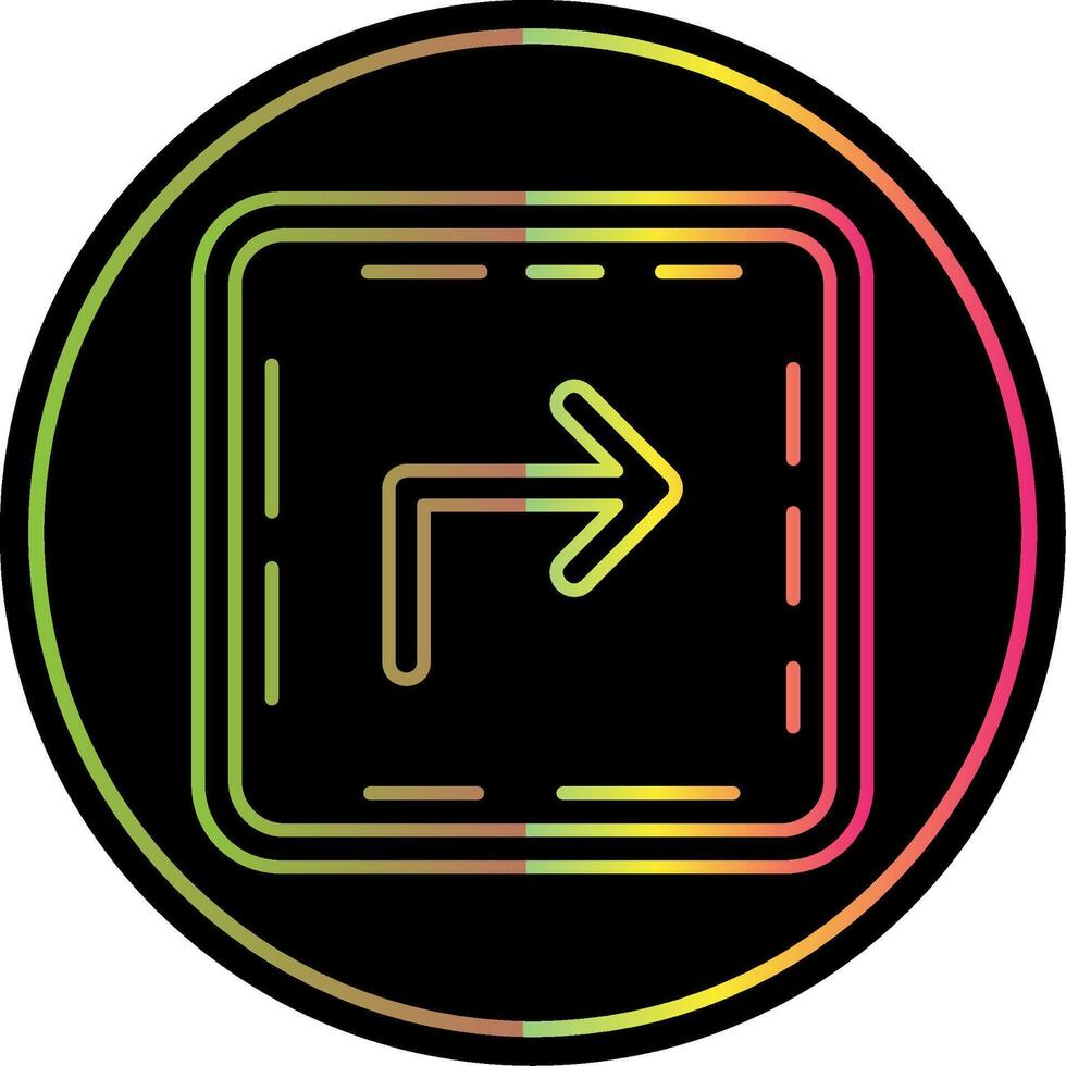 Turn Line Gradient Due Color Icon vector