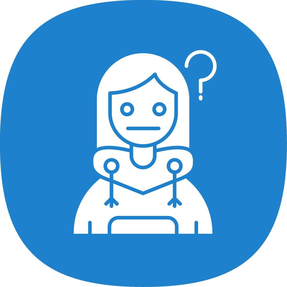 Thinking Glyph Curve Icon vector