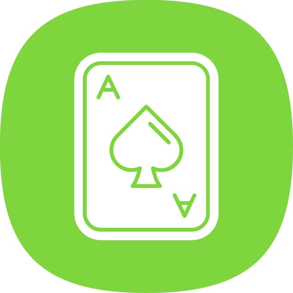Spades Glyph Curve Icon vector