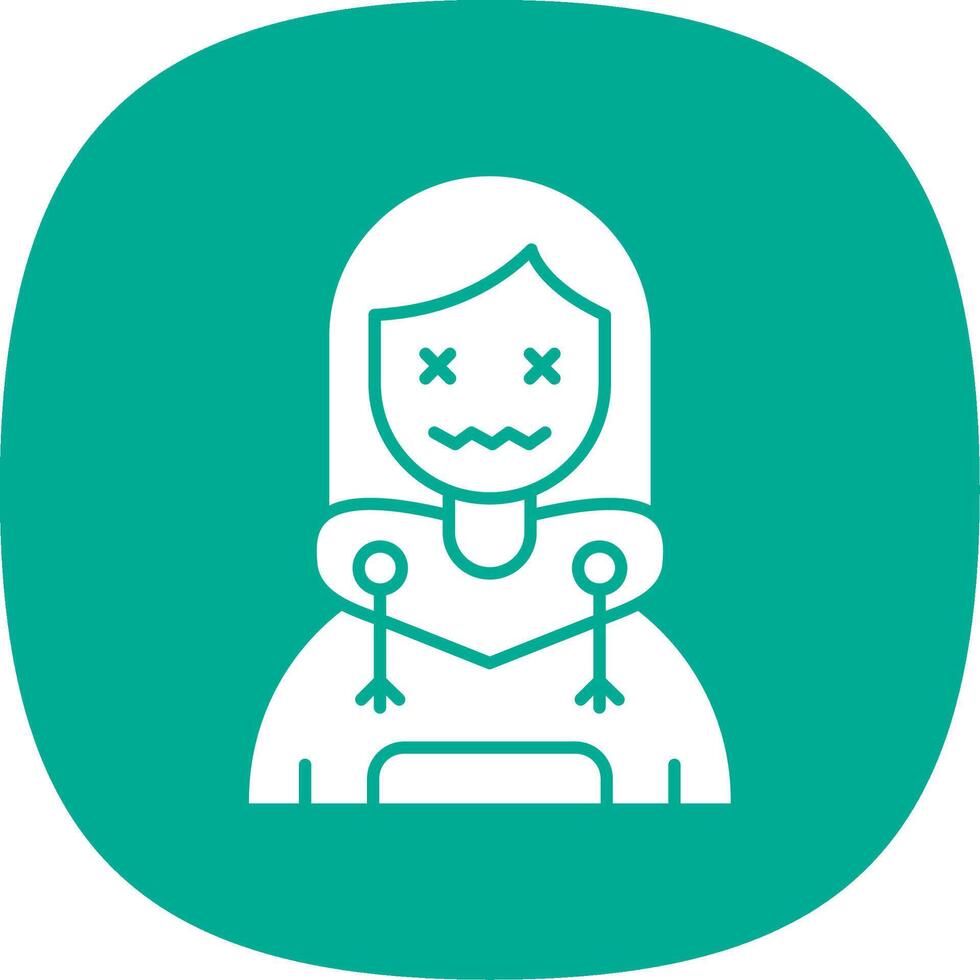 Dead Glyph Curve Icon vector