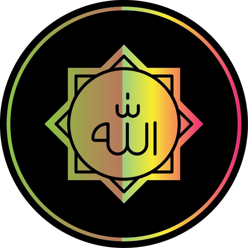 Allah Glyph Due Color Icon vector