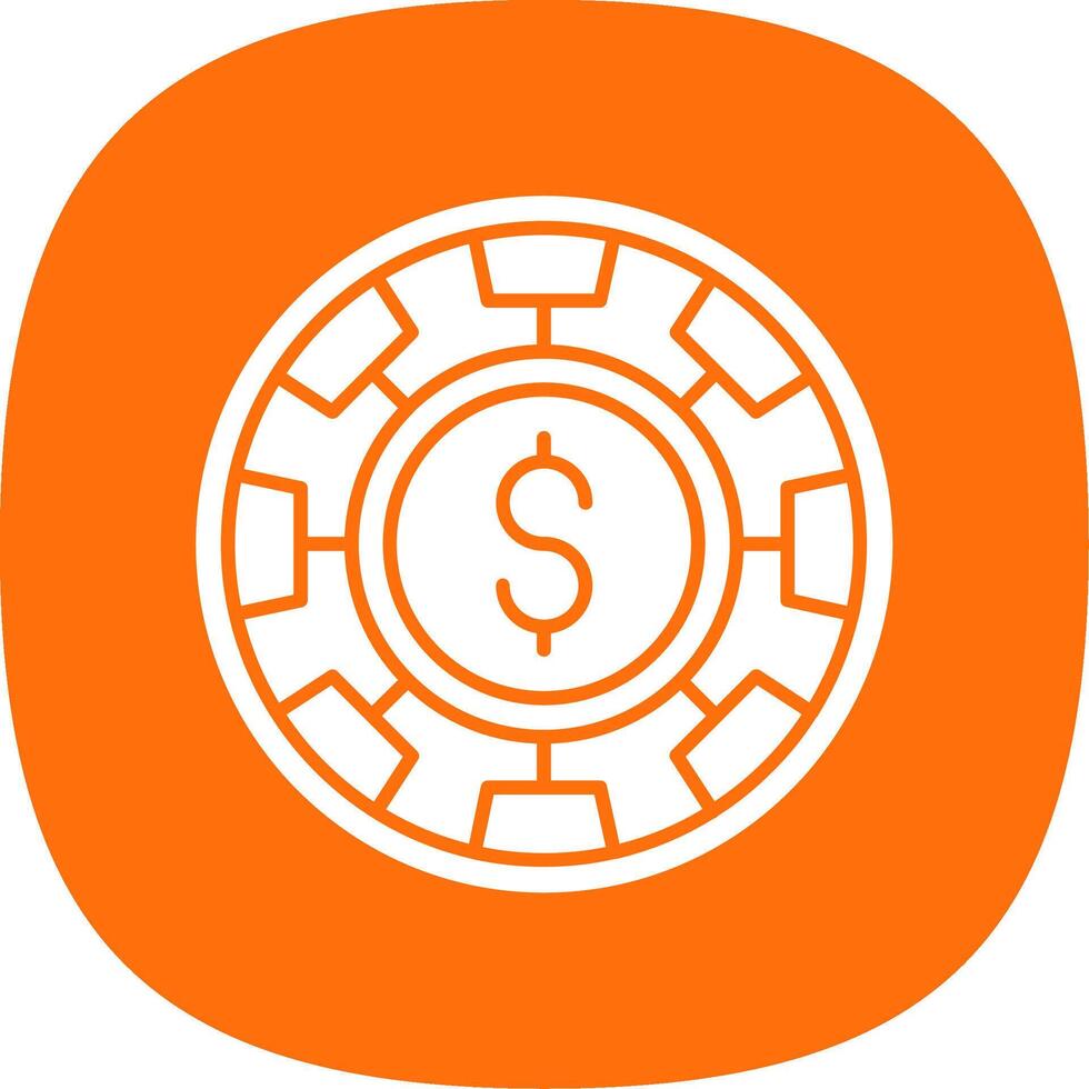 Chip Glyph Curve Icon vector