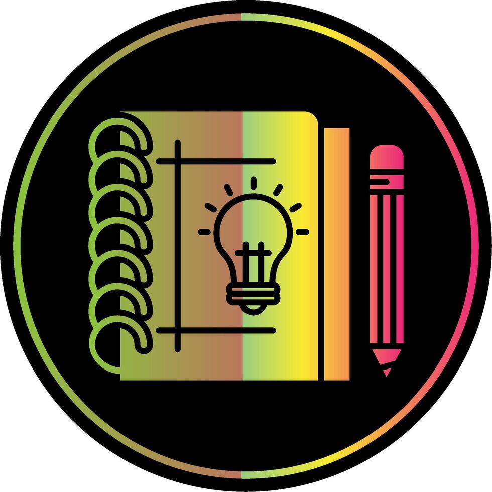 Sketchbook Glyph Due Color Icon vector