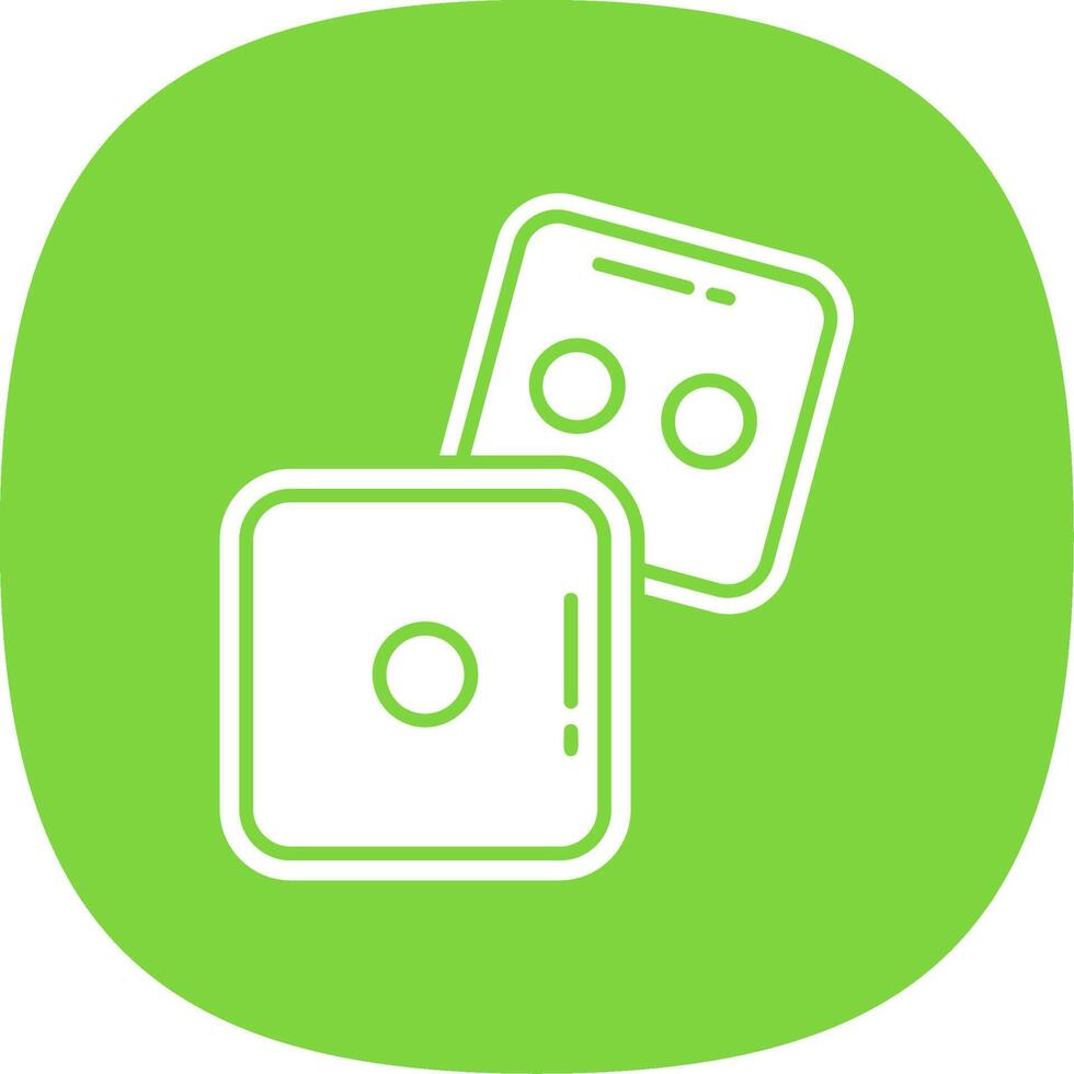 Dice Glyph Curve Icon vector