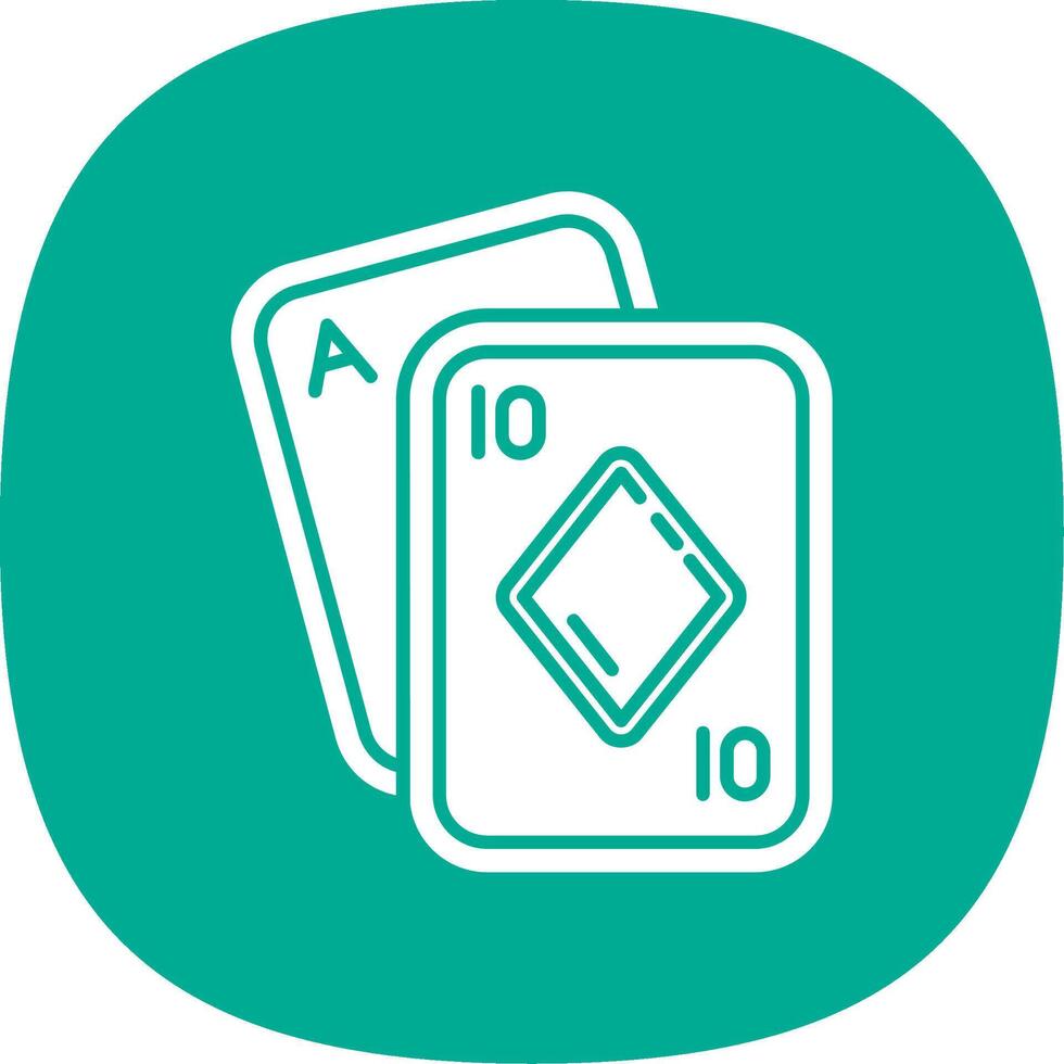 Poker Glyph Curve Icon vector