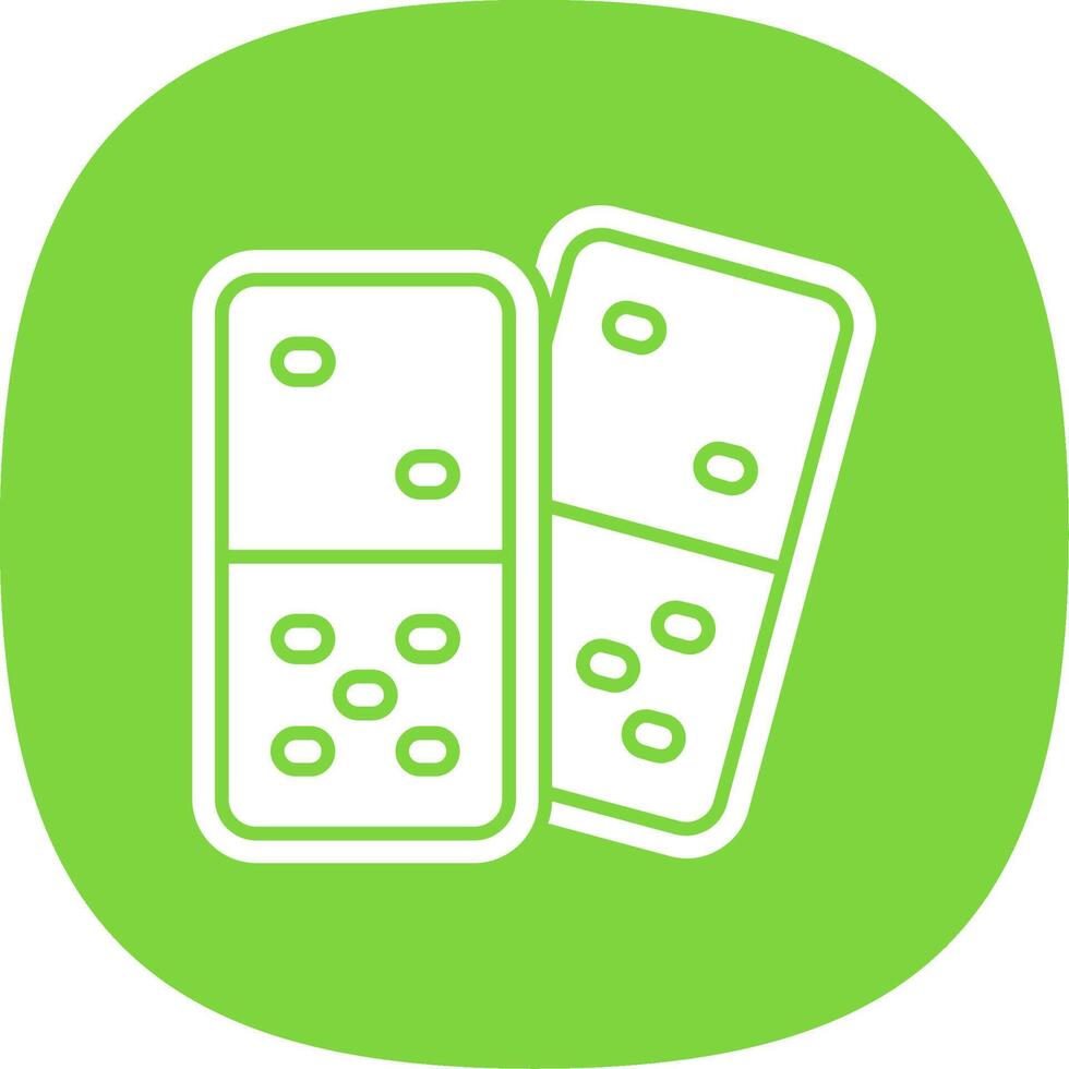 Domino Glyph Curve Icon vector