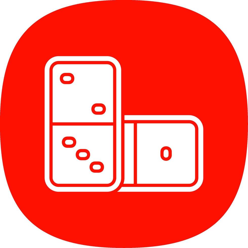 Domino Glyph Curve Icon vector