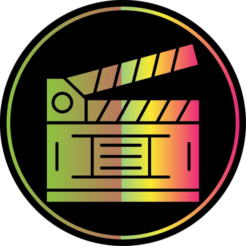 Clapperboard Glyph Due Color Icon vector