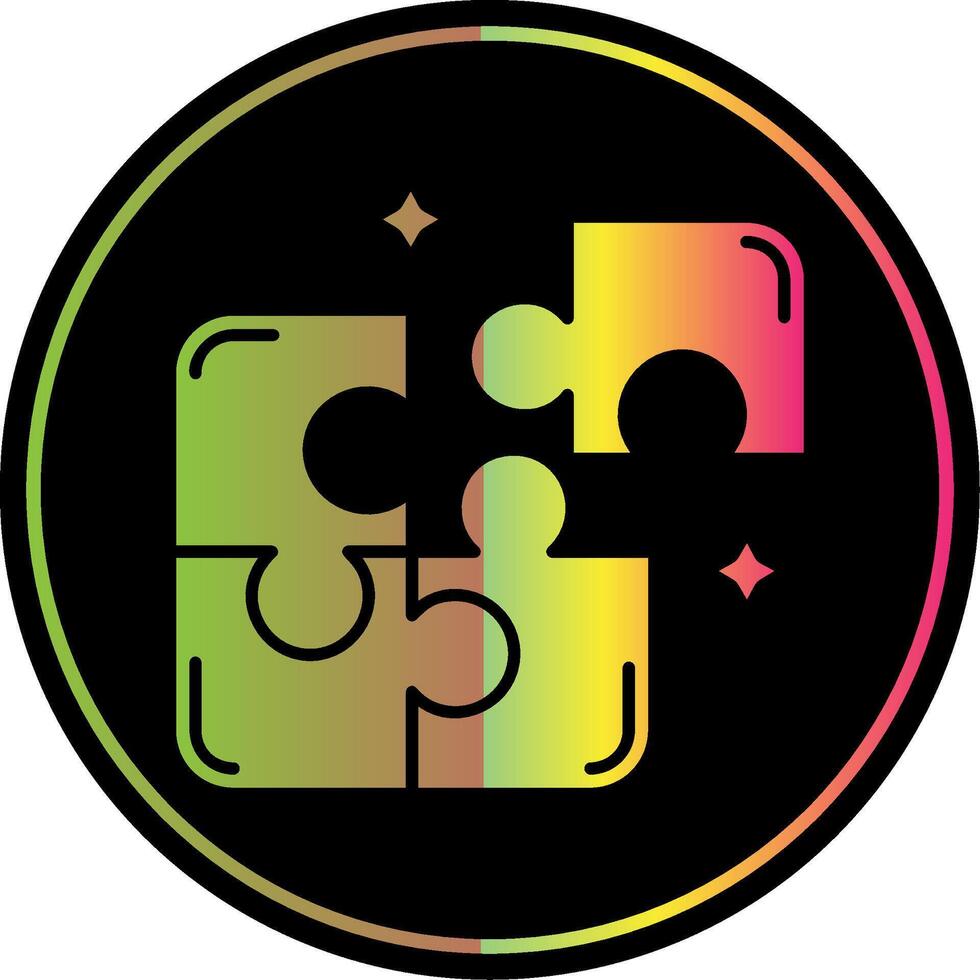 Puzzle Glyph Due Color Icon vector
