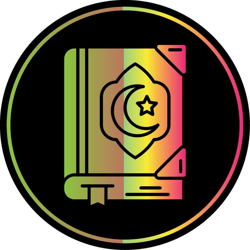 Quran Glyph Due Color Icon vector