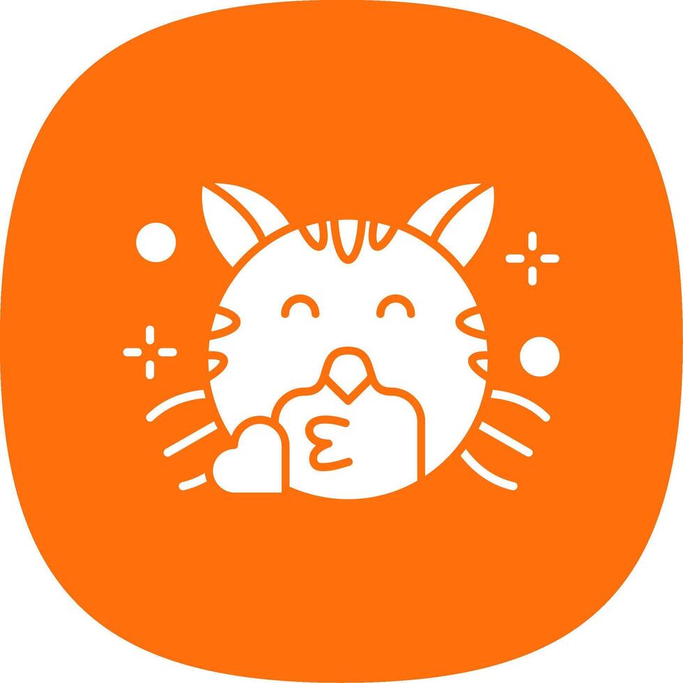 Kiss Glyph Curve Icon vector