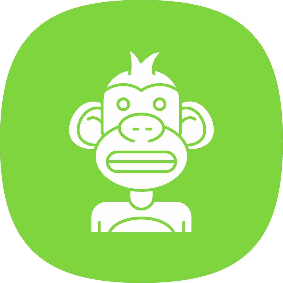 Shocked Glyph Curve Icon vector