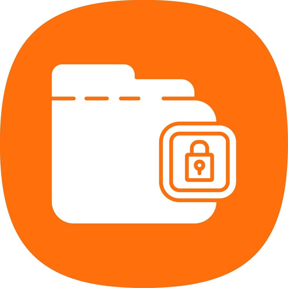 Locked Glyph Curve Icon vector