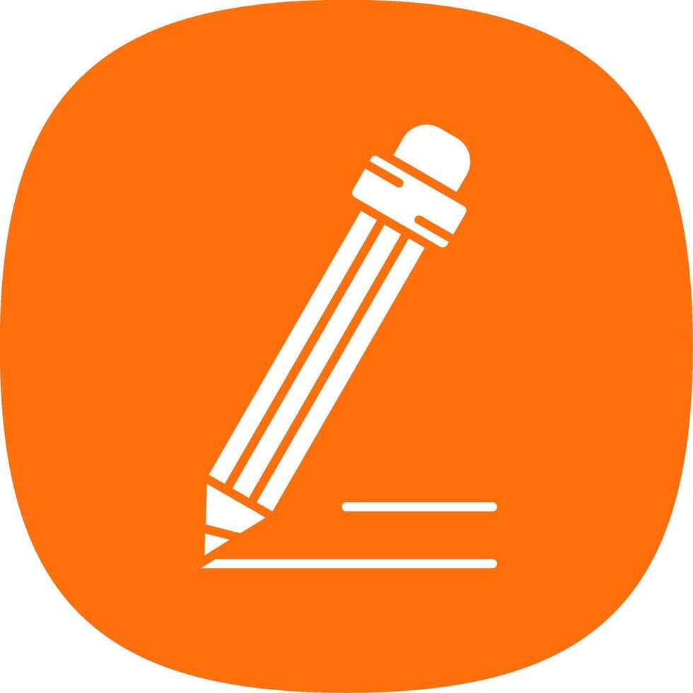 Pencil Glyph Curve Icon vector