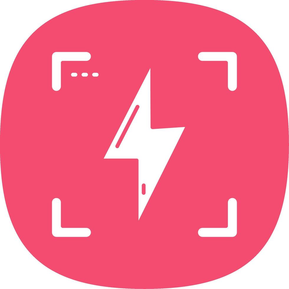 Flash Glyph Curve Icon vector