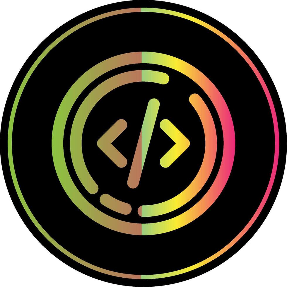 Code Line Gradient Due Color Icon vector