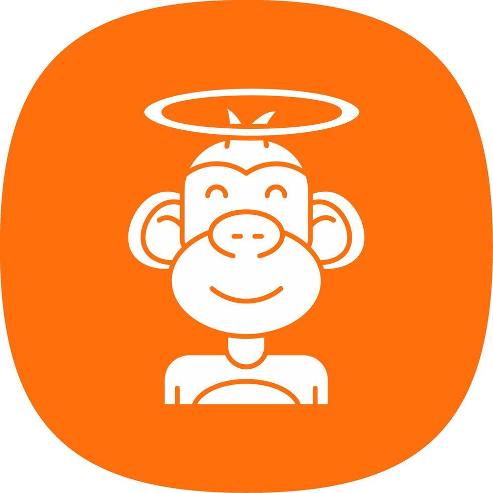 Angel Glyph Curve Icon vector