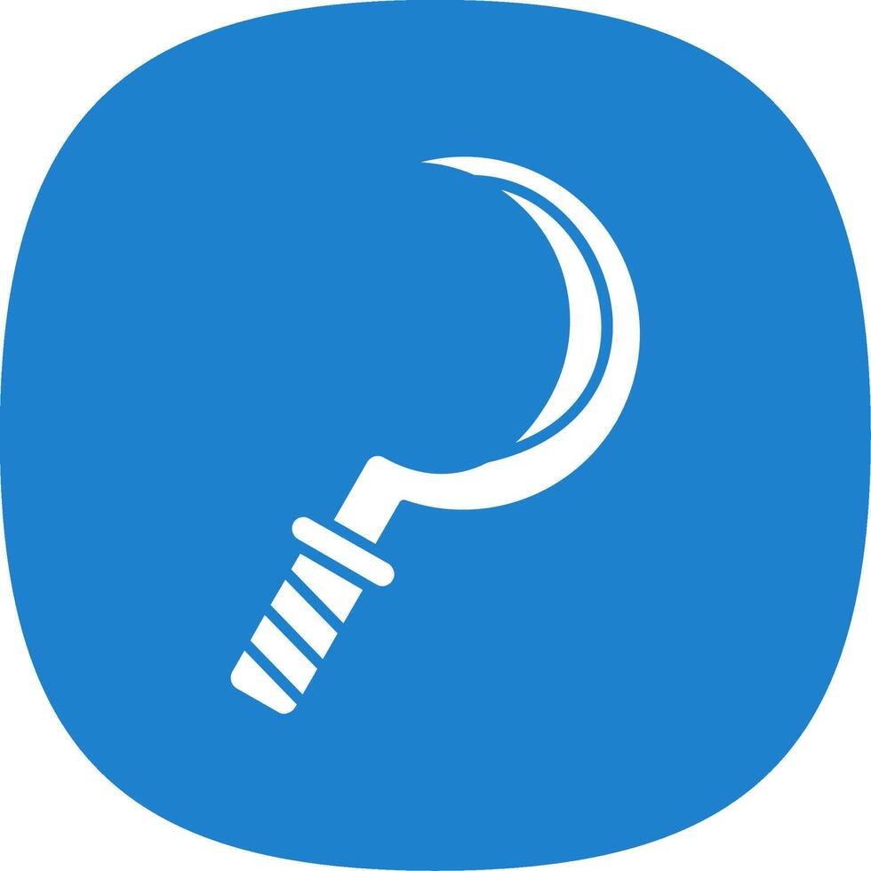 Sickle Glyph Curve Icon vector