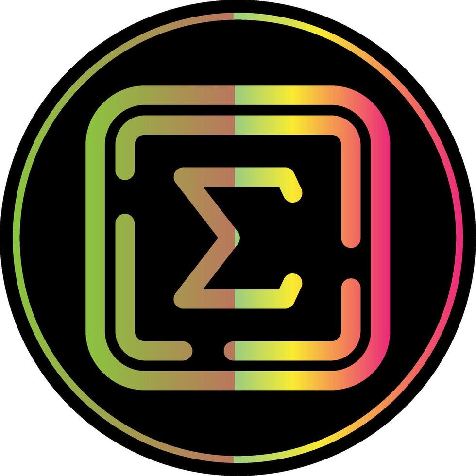 Summation Line Gradient Due Color Icon vector