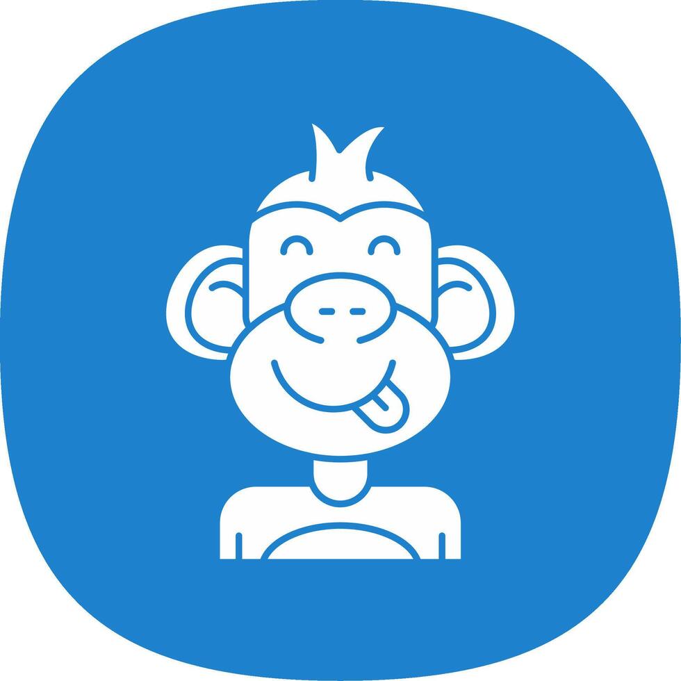 Tongue Glyph Curve Icon vector