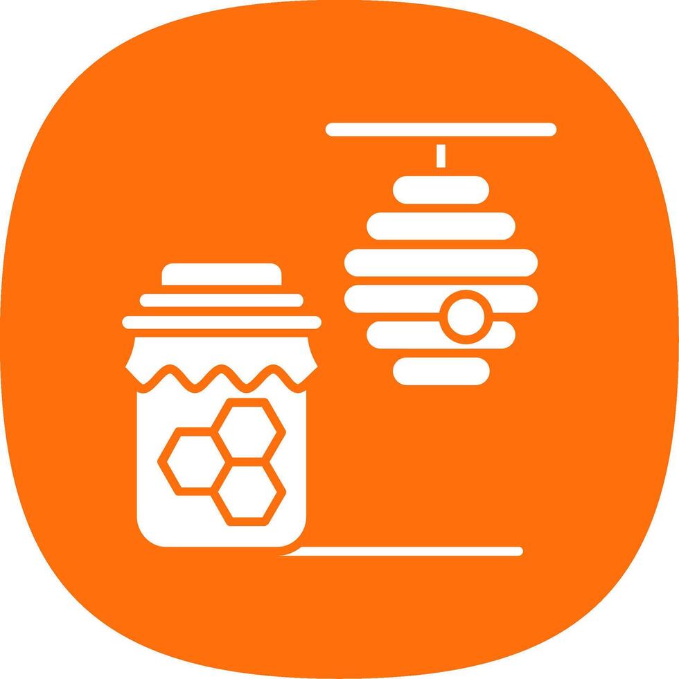 Honey Glyph Curve Icon vector