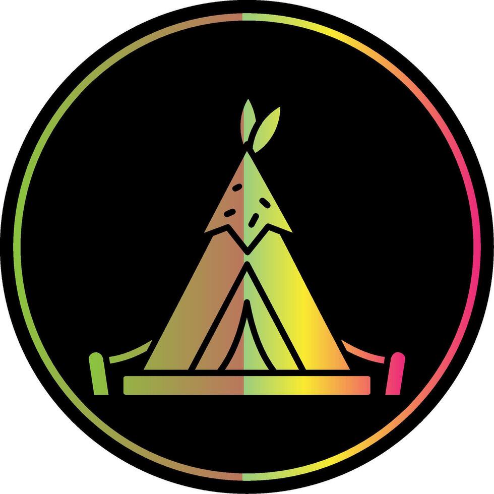 Tent Glyph Due Color Icon vector