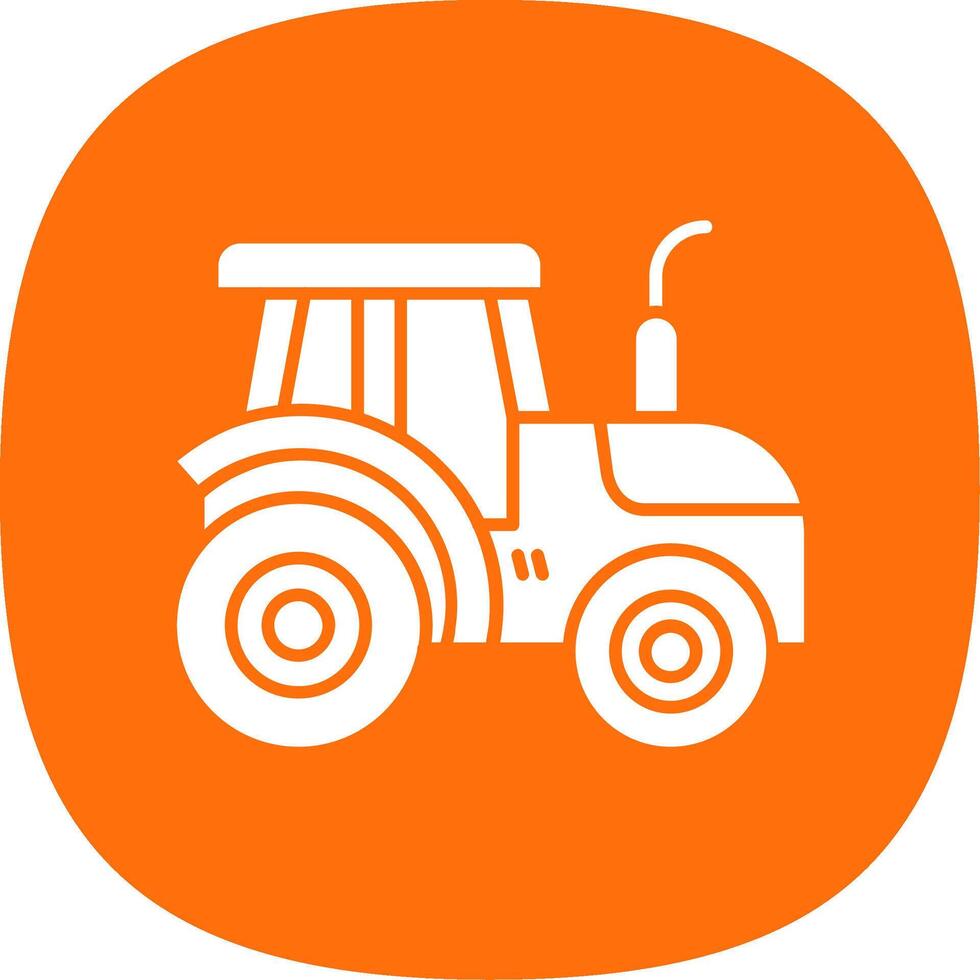 tractor glifo curva icono vector