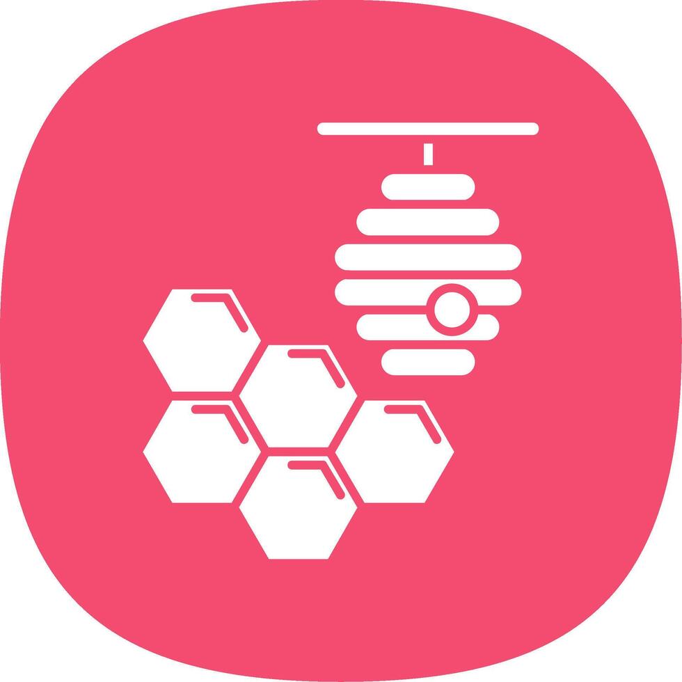 Honeycomb Glyph Curve Icon vector