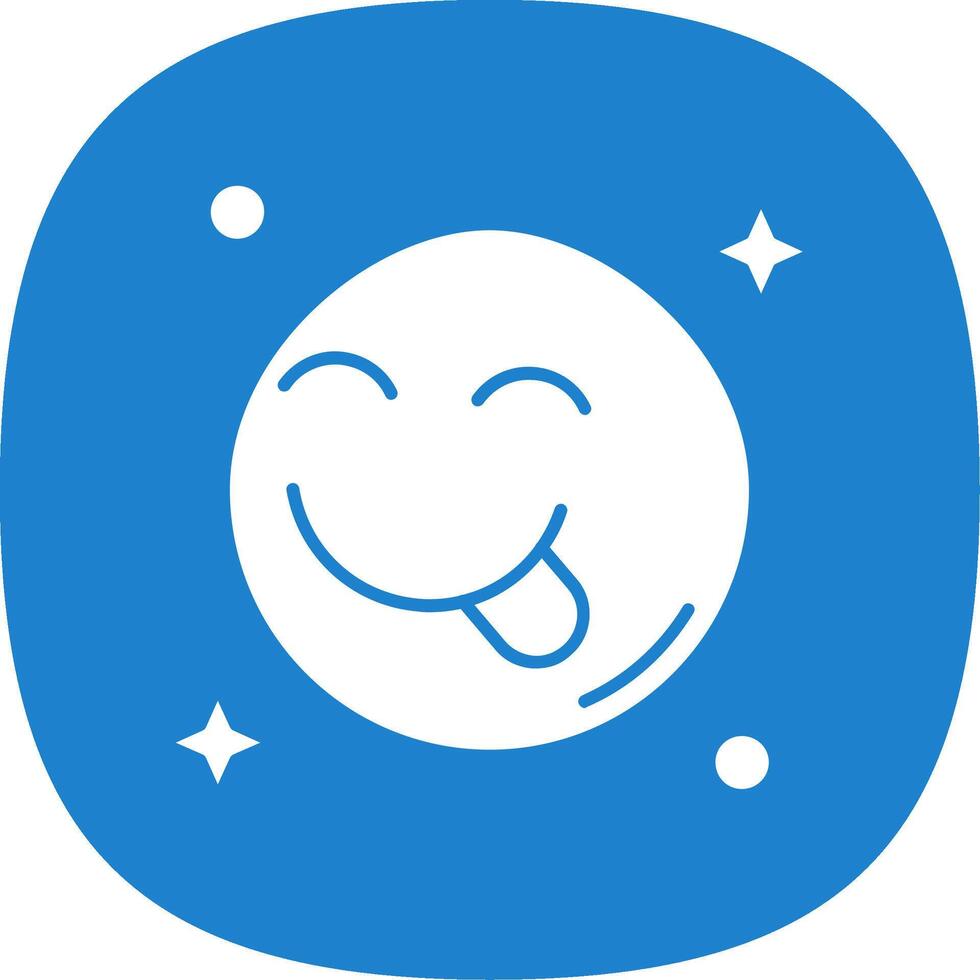 Tongue Glyph Curve Icon vector