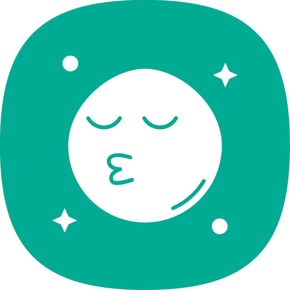 Kiss Glyph Curve Icon vector