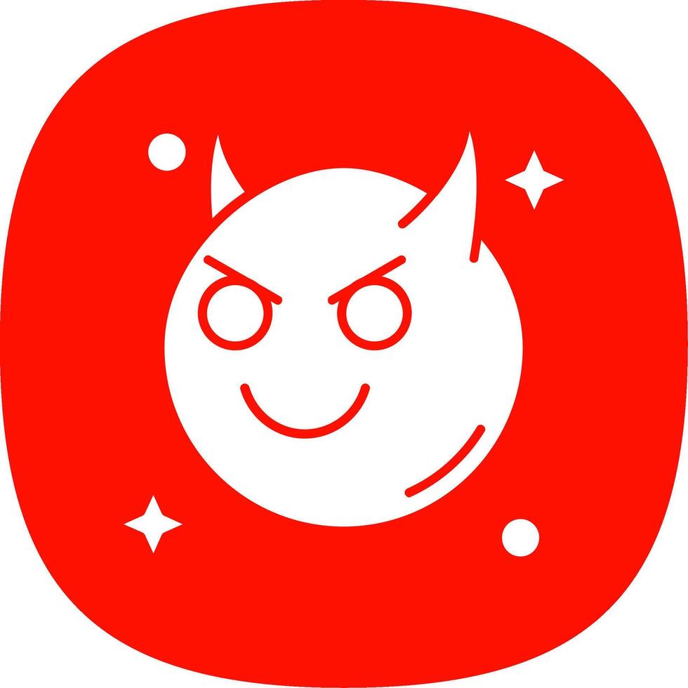 Demon Glyph Curve Icon vector