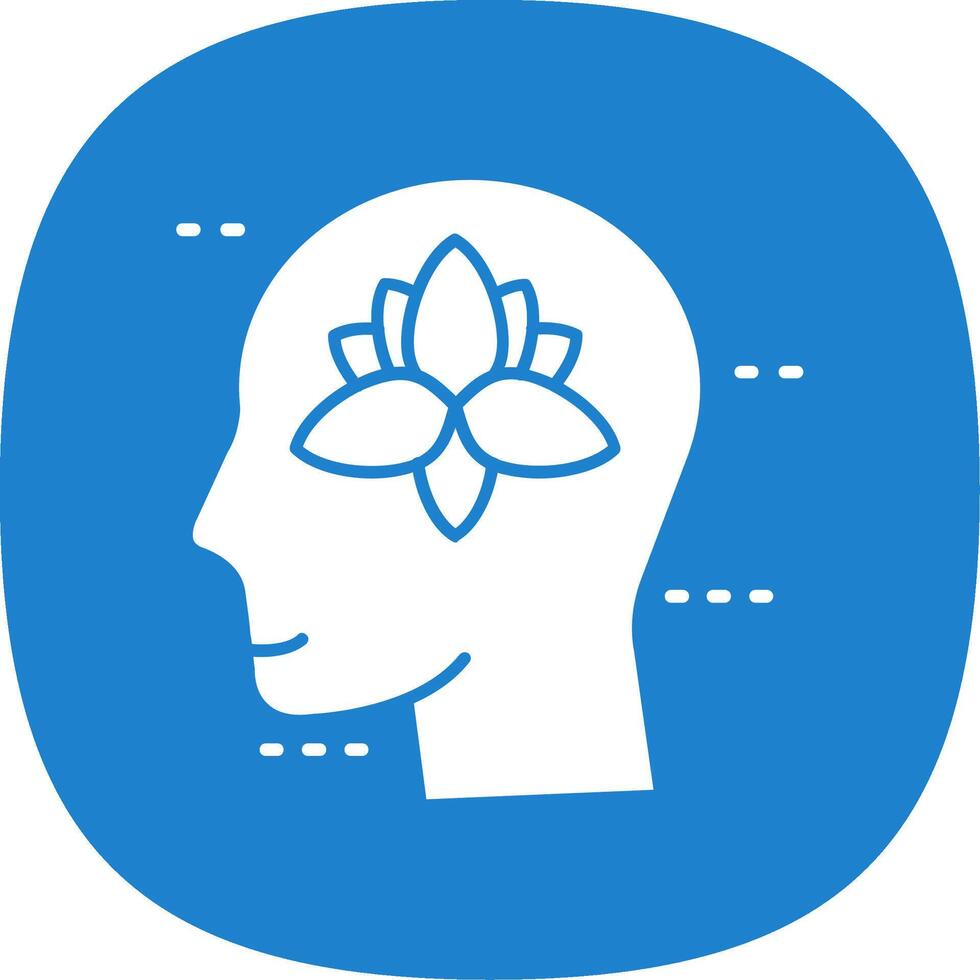 Meditation Glyph Curve Icon vector