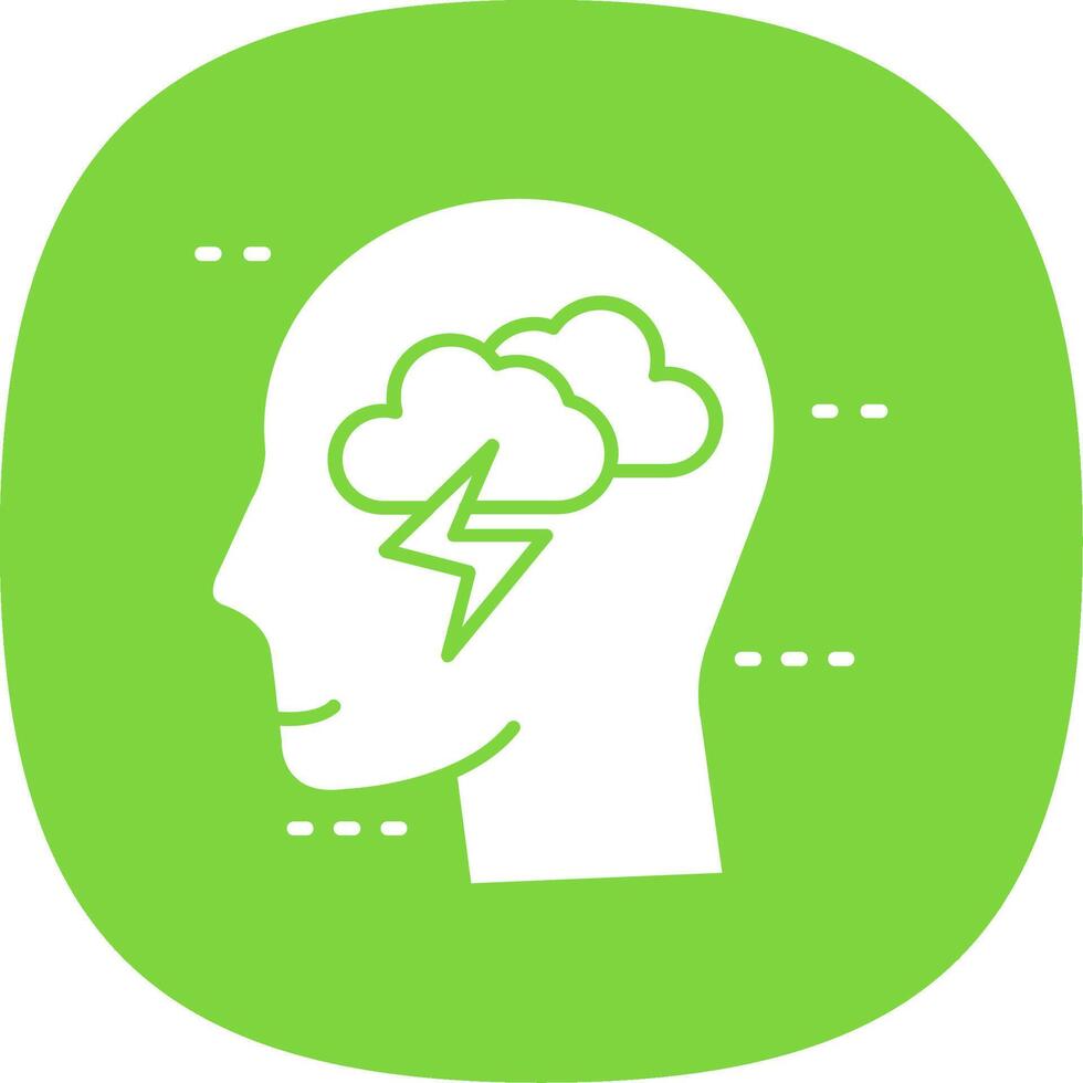 Brainstorm Glyph Curve Icon vector