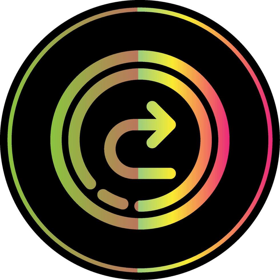 Forward Line Gradient Due Color Icon vector