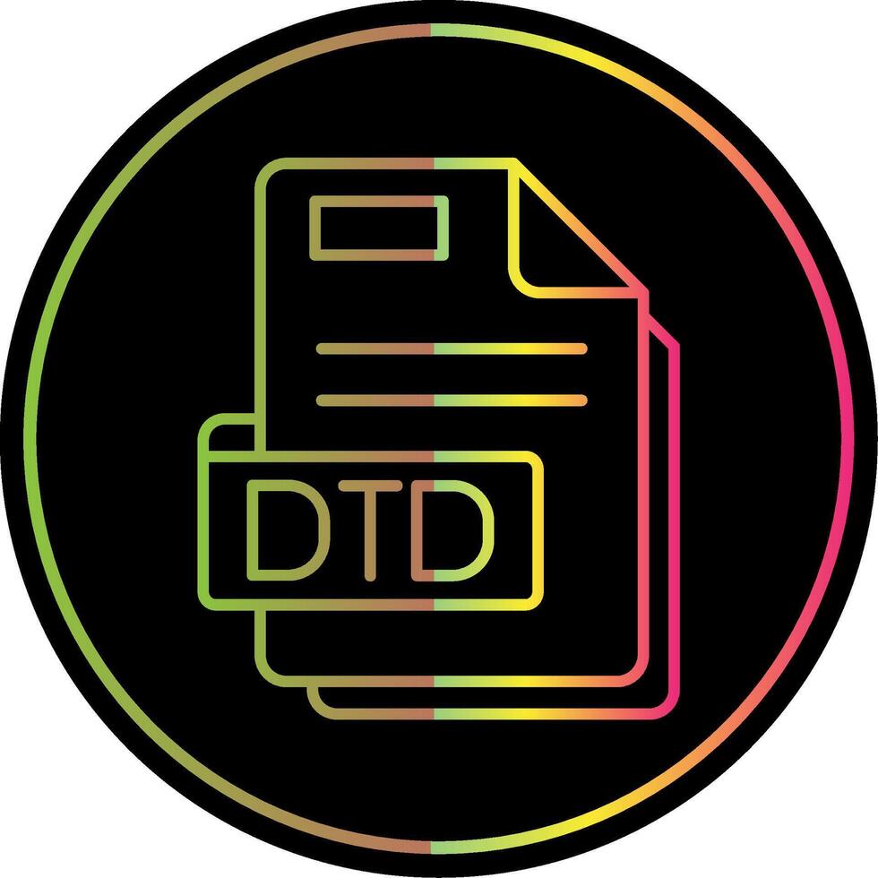 Dtd Line Gradient Due Color Icon vector