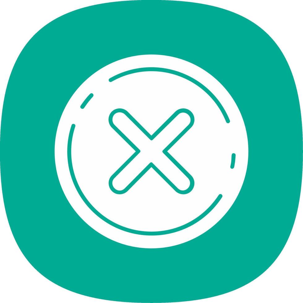 Cancel Glyph Curve Icon vector