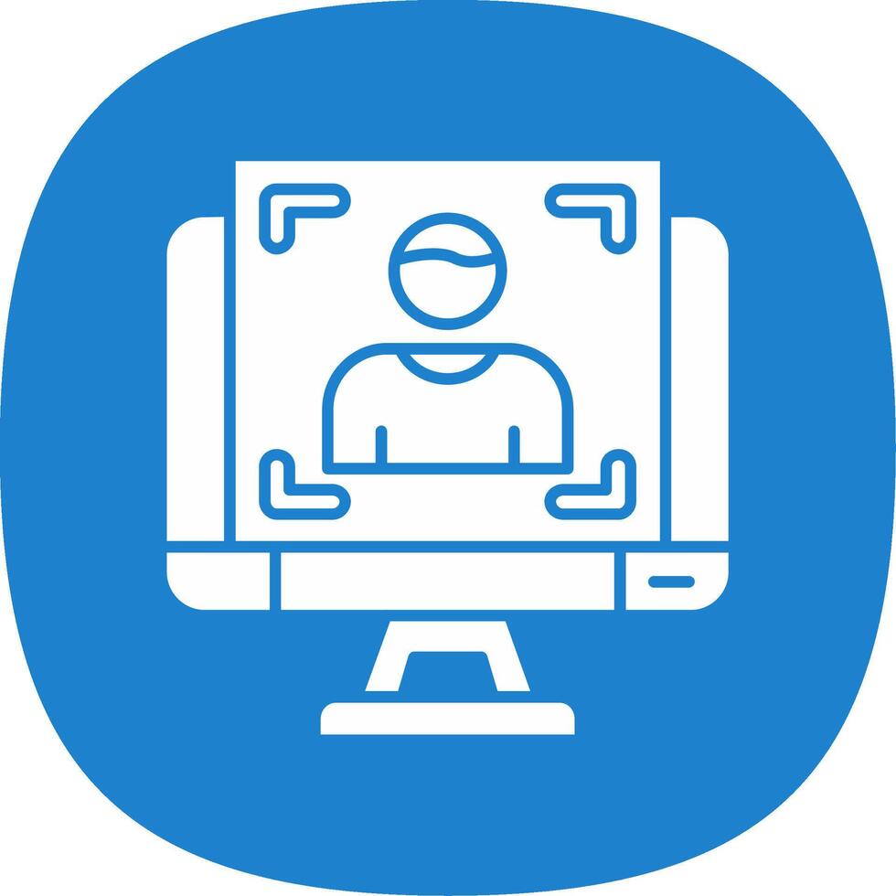 Portrait Glyph Curve Icon vector