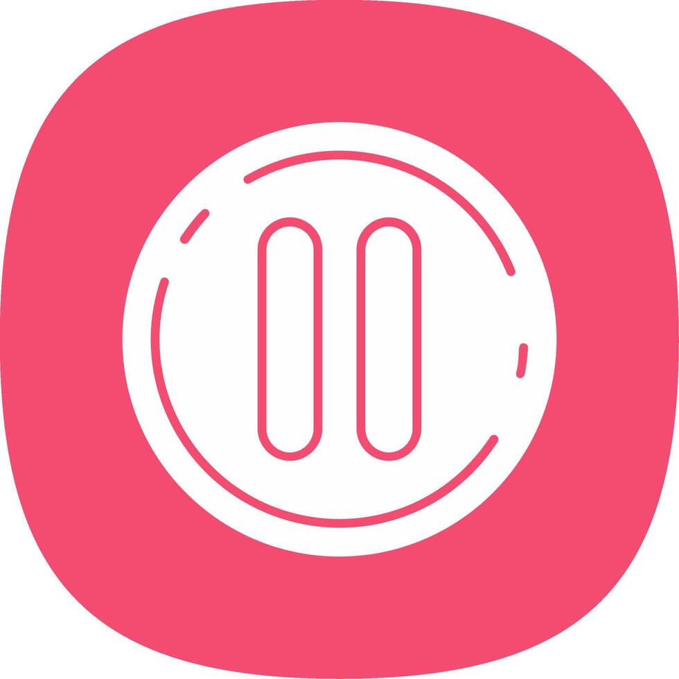Pause Glyph Curve Icon vector