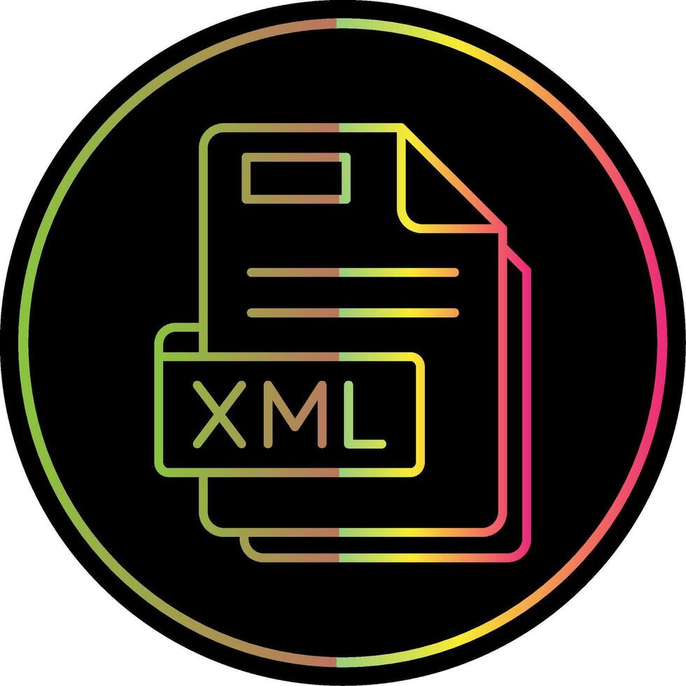 Xml Line Gradient Due Color Icon vector