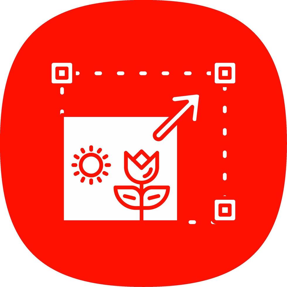 Resizing Glyph Curve Icon vector