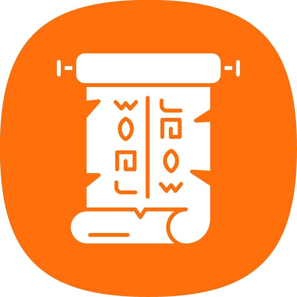 Papyrus Glyph Curve Icon vector