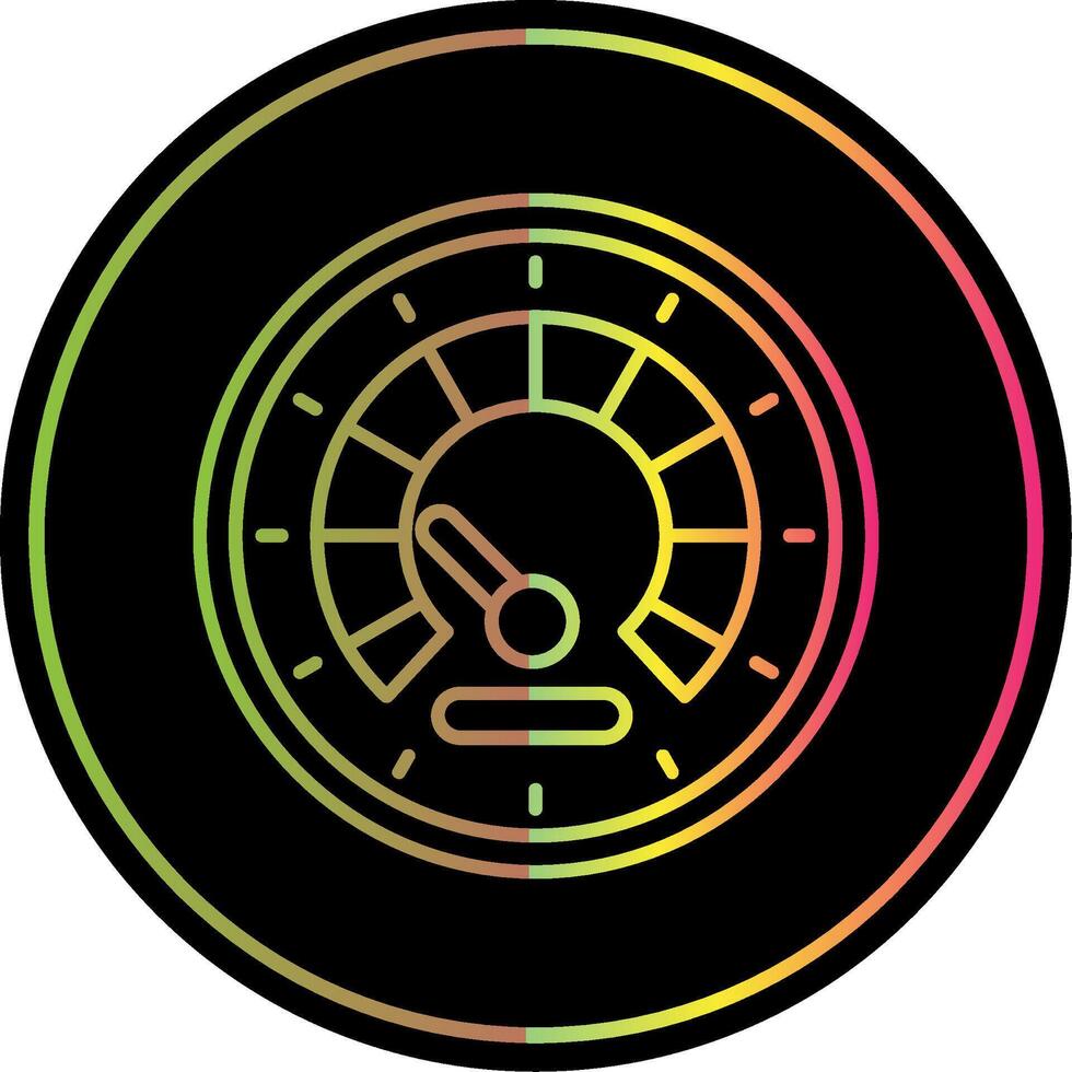 Speedometer Line Gradient Due Color Icon vector