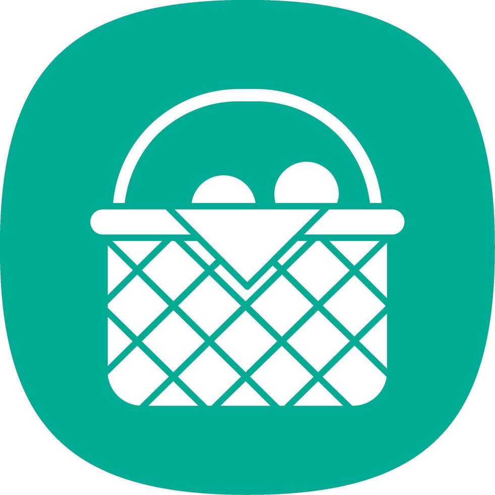 Basket Glyph Curve Icon vector