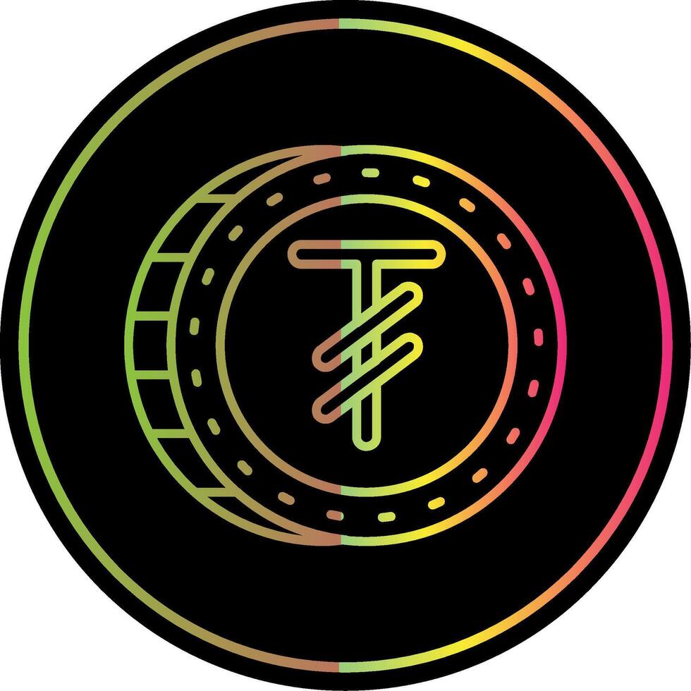 Tugrik Line Gradient Due Color Icon vector
