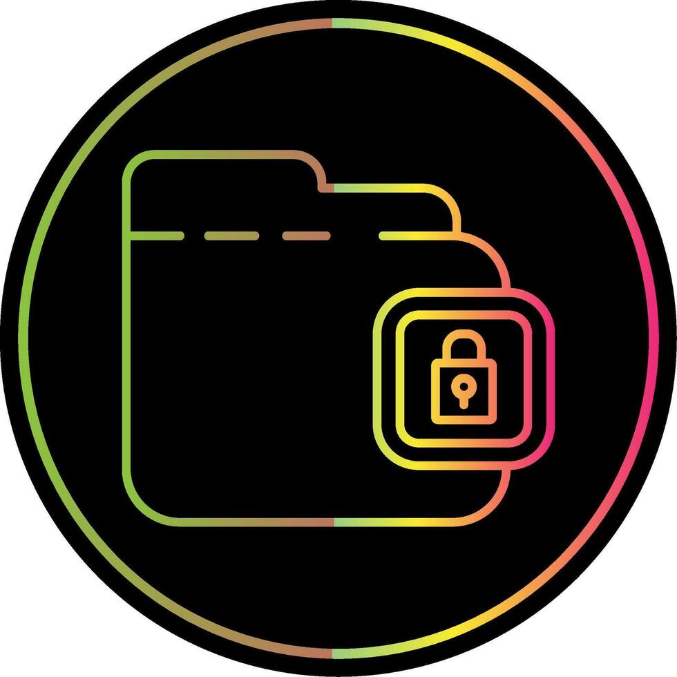Locked Line Gradient Due Color Icon vector